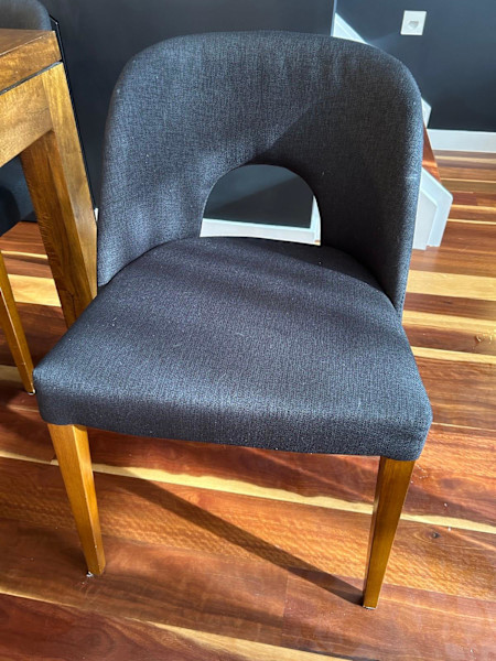 Shack Wooden Dining Table & 6 Black Linen Chairs62929669628545112