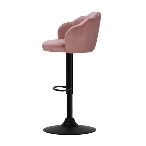 2x Bar Stools Gas Lift Velvet Pink62864723633411112