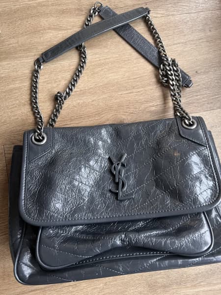 Replica YSL Fake Saint Laurent Niki Baby Bag In Black Crocodile