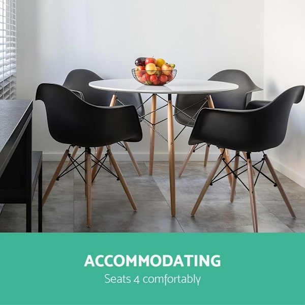 Dining Table Round White 4 Seater 100CM62866849076994114