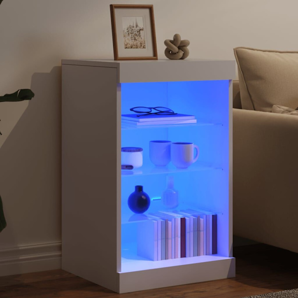 Sideboard with LED Lights White 41x37x67 cm62863374010754112