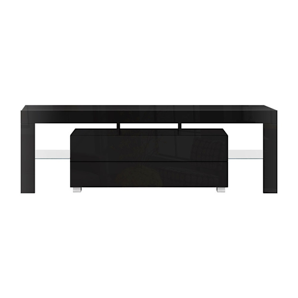 Entertainment Unit TV Cabinet LED 160cm Black Elo62863410777090113