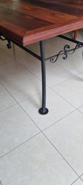 Large dining Table with hardwood timber top and steel legs62865820777345111