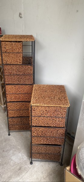 Coastal Sea grass jute twine wrought iron frame drawers 62863381271939113
