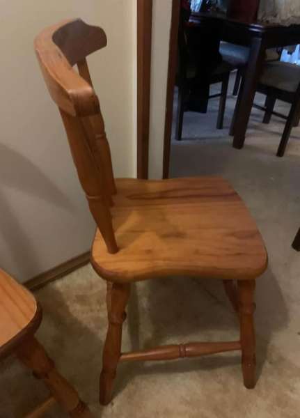 4 quality 1970’s solid Pine dining chairs - no screws or nails 62866849322115111