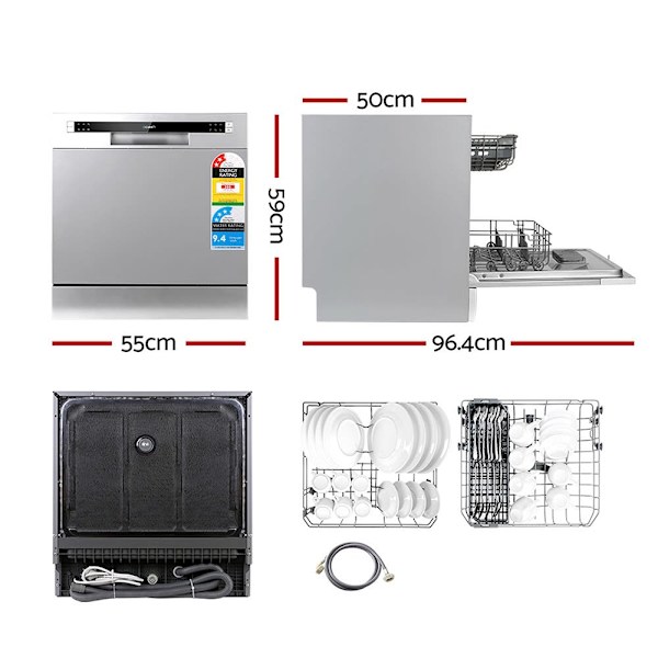 8 Place Settings Benchtop Dishwasher Sliver63014710460161114