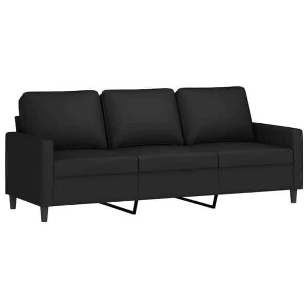 3 Piece Sofa Set with Cushions Black Velvet62863411724290113