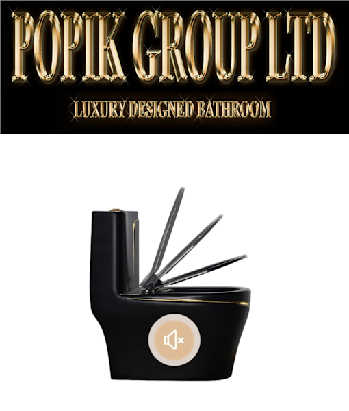 Black Luxury toilet with gold stripe WC63012912919553114