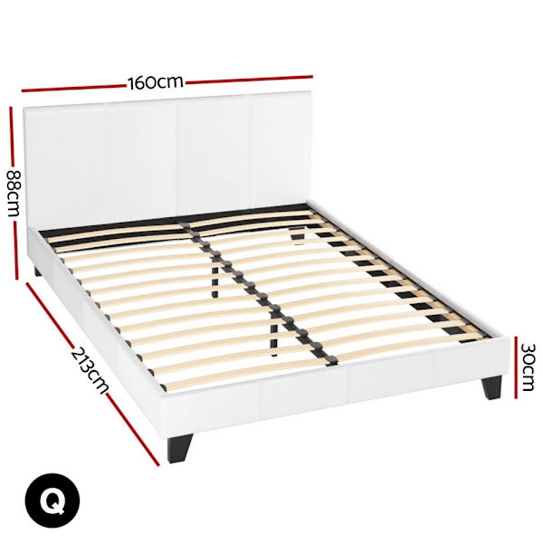 Bed Frame Queen Size White NEO62863406329986112