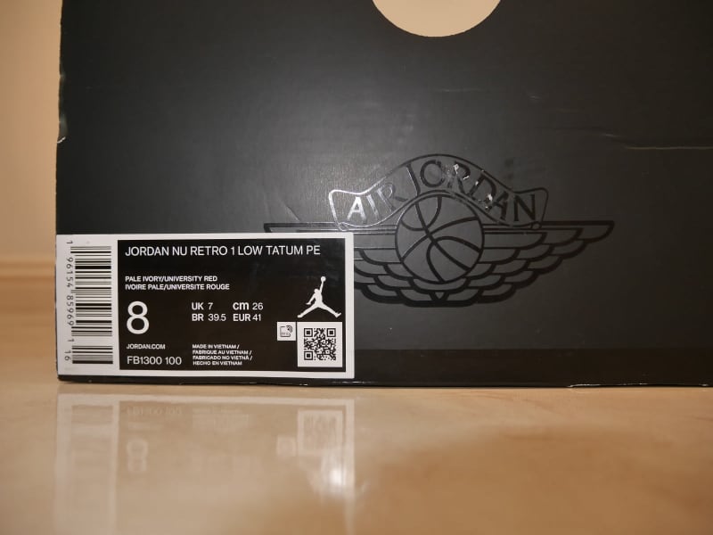 Nike Jayson Tatum x Jordan Nu Retro 1 Low PE Fresh Ink Ivory Men Shoe  FB1300-100