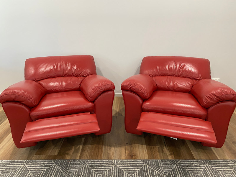 Leather Recliner Armchairs, pair62863378280065112