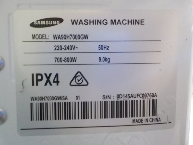 Item 2936 Samsung 10kg washing machine Delivery & Warranty)63018176204545111