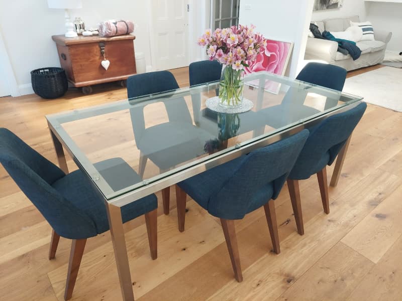 glass top dining table for sale