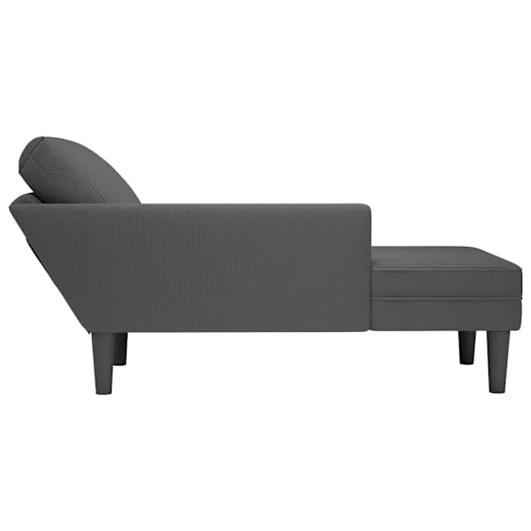Chaise Lounge with Pillow Dark Grey Corduroy Fabric62863410753923112