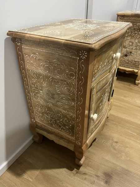 New Handcrafted Solid Wood Mandala Bedsides 62864723710851112