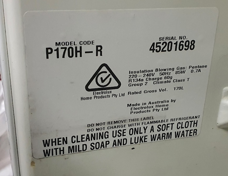Spare PARTS for 170L Kelvinator 2 Bar Fridge P170H-R, Carlton pickup63612128669570111