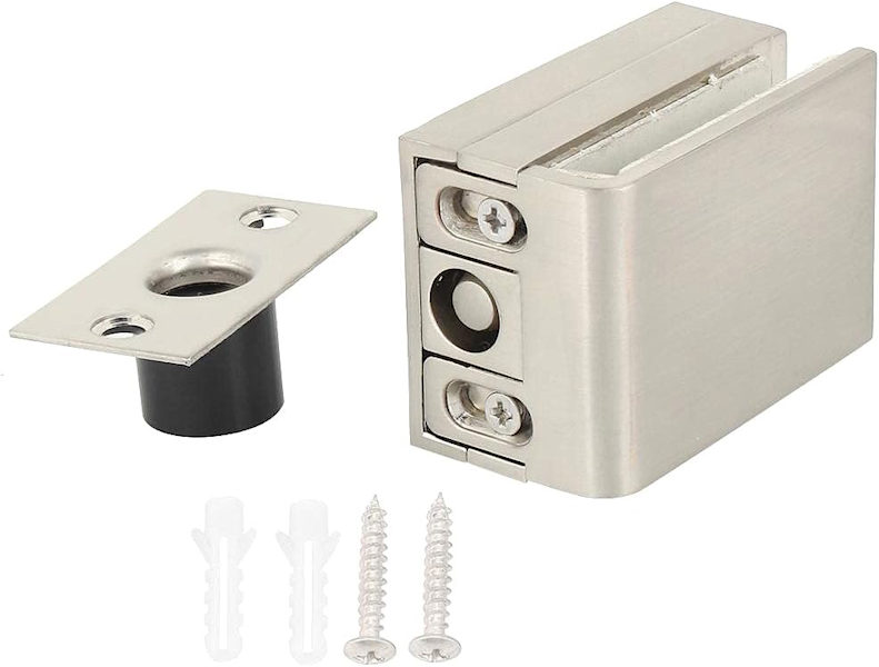 Adjustable Glass Door Floor Lock Set  Zinc Alloy  Fits 8-12mm Glass63004493612802111