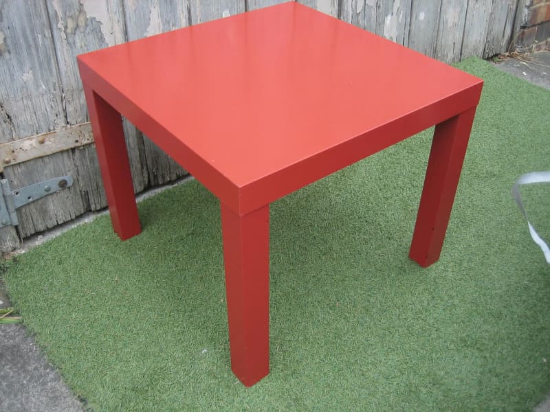 red end table ikea