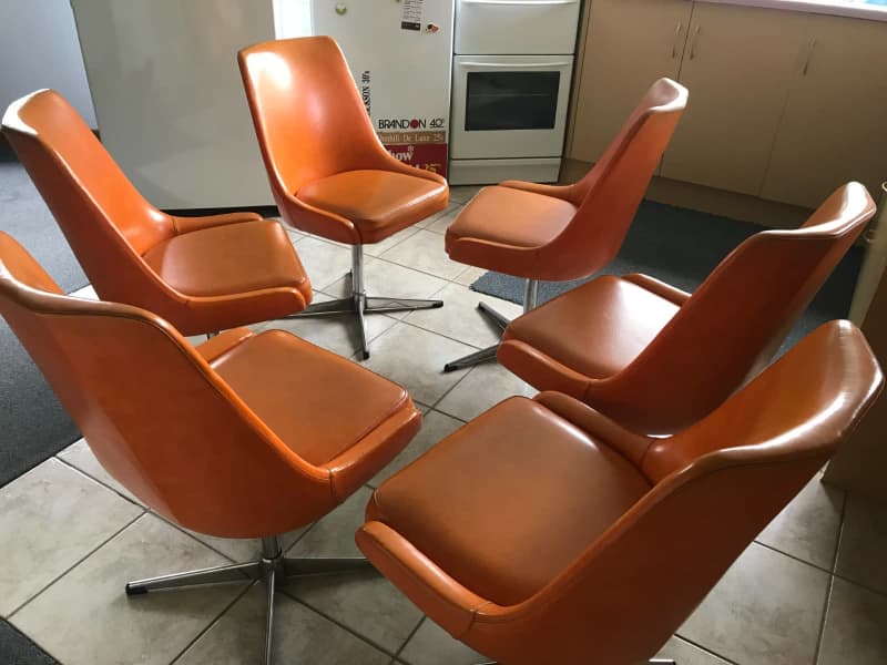 retro orange kitchen chairs