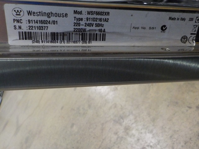 Item 2920 Westinghouse 13PS Dishwasher   (Inc Delivery & Warranty)63016908401026114