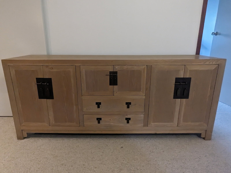 Solid timber cabinet sideboard and matching tall shelf storage62863369212035111