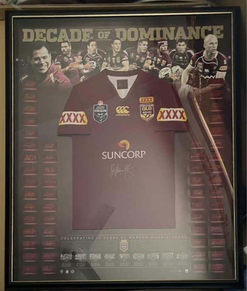 State of Origin – Queensland Maroons - The Greatest Triple Signed #6 Jersey, Taylormade Memorabilia