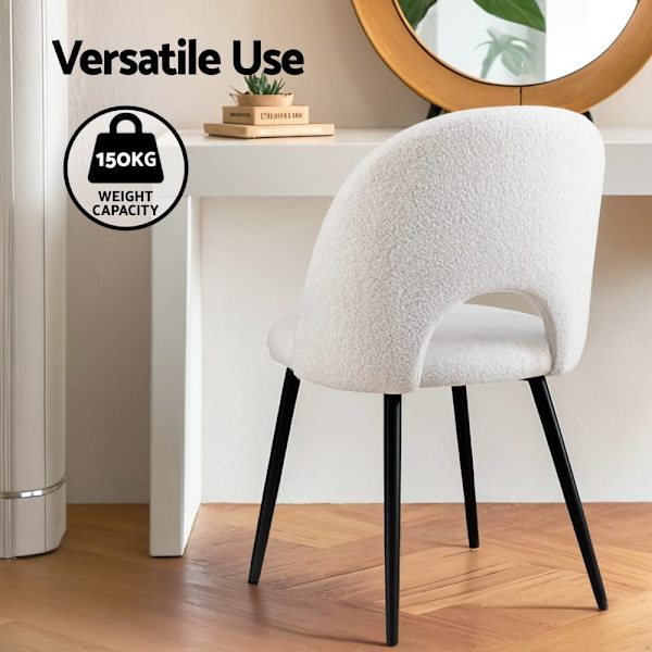1 Set of 2 Dining Chair Boucle Sherpa62863838180737114