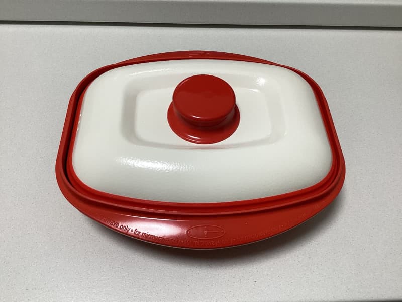 Microhearth Microwave Non Stick Grill Pan Red