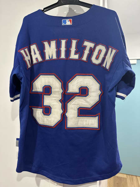 Majestic Texas Rangers #32 Josh Hamilton Baseball Jersey/ White