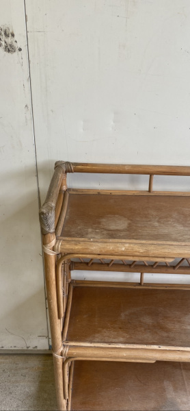 Vintage bamboo cane crosshatch bookshelf - solid62863381288577113