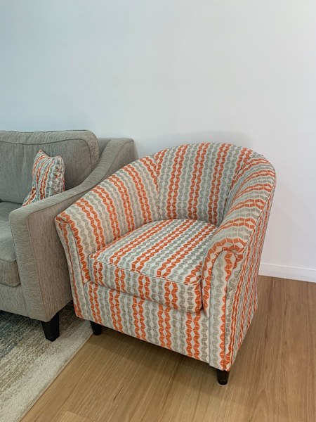 Two Grey Sofas with 2 Contrast Chairs included and matching pillows62863413155203113