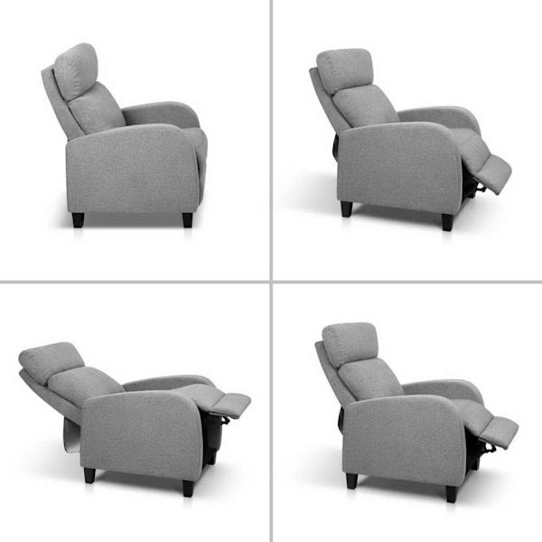 Fabric Reclining Armchair - Grey62863378910082111