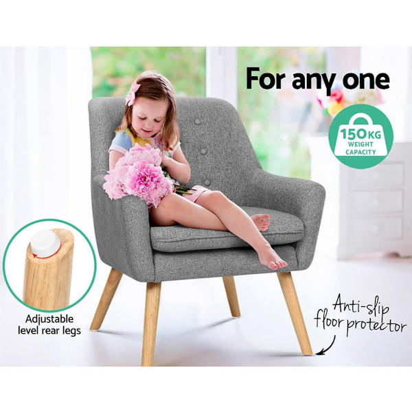 Armchair Linen Fabric Grey Charcoal62863371262467112