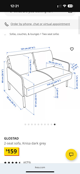 GLOSTAD 2-seat sofa IKEA62863837883649111