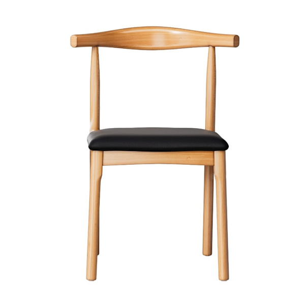 4x Dining Chairs Rubber Wood Leather Seat Black62864723777538112