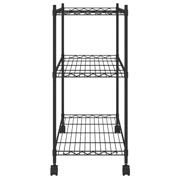 3-Tier Storage Rack with Wheels 60x35x81 cm Black 150 kg62863839016579111