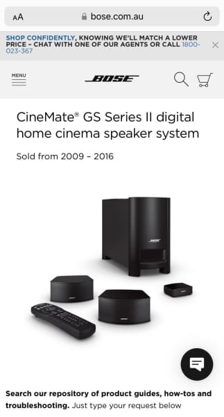 used bose cinemate gs series ii