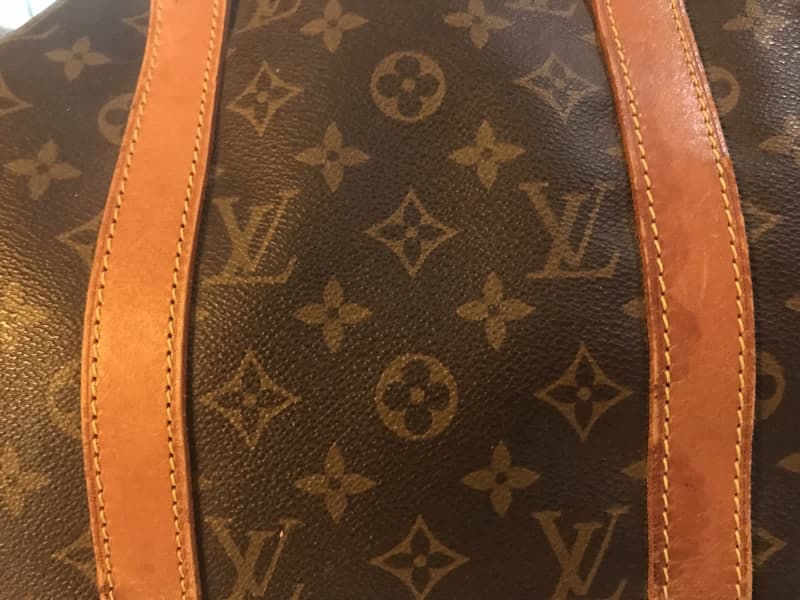 Sewing project 2. I had this LV keepall duffel that my dog chewed