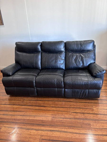 3-Seater Black Leather Electric Recliner Sofa62863412780673112