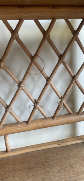 Vintage bamboo cane crosshatch bookshelf - solid62863381288577114