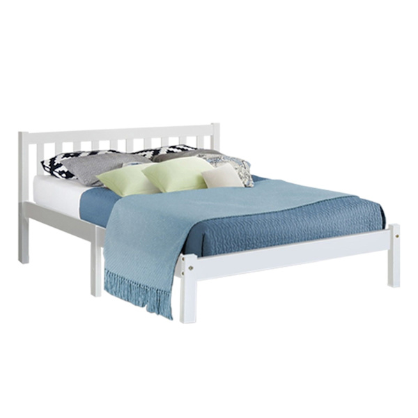 LILLI Eco-Friendly Wooden Bed Frame with Headboard - Double Size, Whit62863406495235112