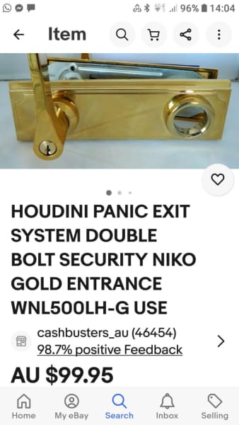 HOUDINI PANIC EXIT SYSTEM STILL IN BOX, TWO UNITS LEFT NEW63007429920130113