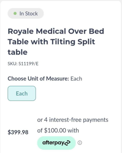 Over bed tilt tray table62864723270402114