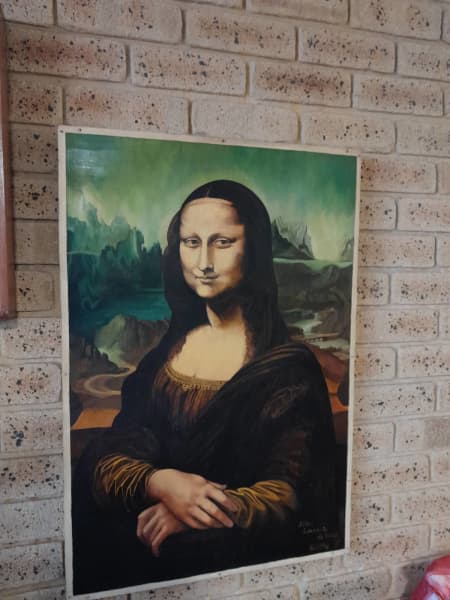 Mona Lisa reproduction oil on board 1969 after Da Vinci, Collectables, Gumtree Australia Bayswater Area - Noranda