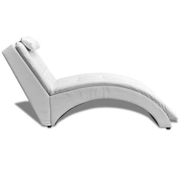 Chaise Longue with Pillow White Faux Leather62863408720515111