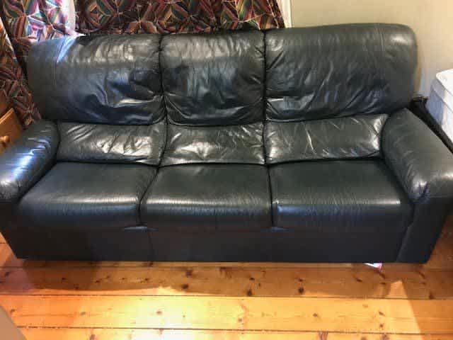 dfs leather three piece suites