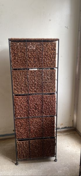 Coastal Sea grass jute twine wrought iron frame drawers 628633812719391125