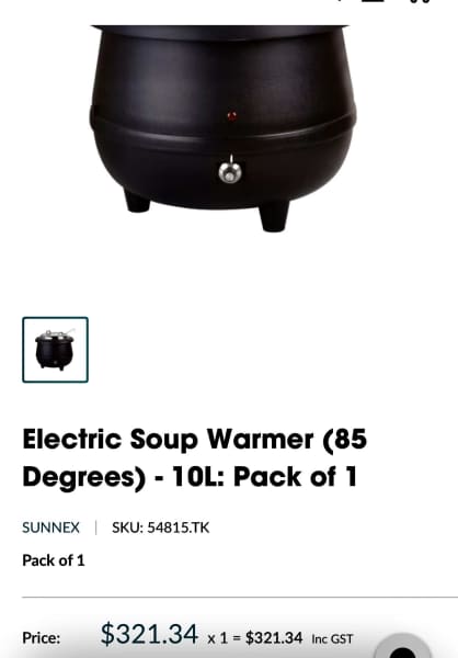 black cast iron 10l electric soup