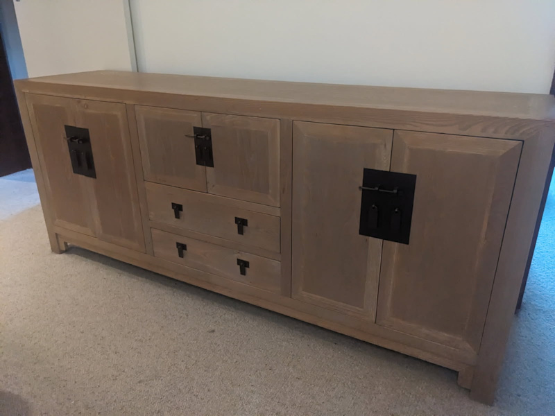 Solid timber cabinet sideboard and matching tall shelf storage628633692120351121