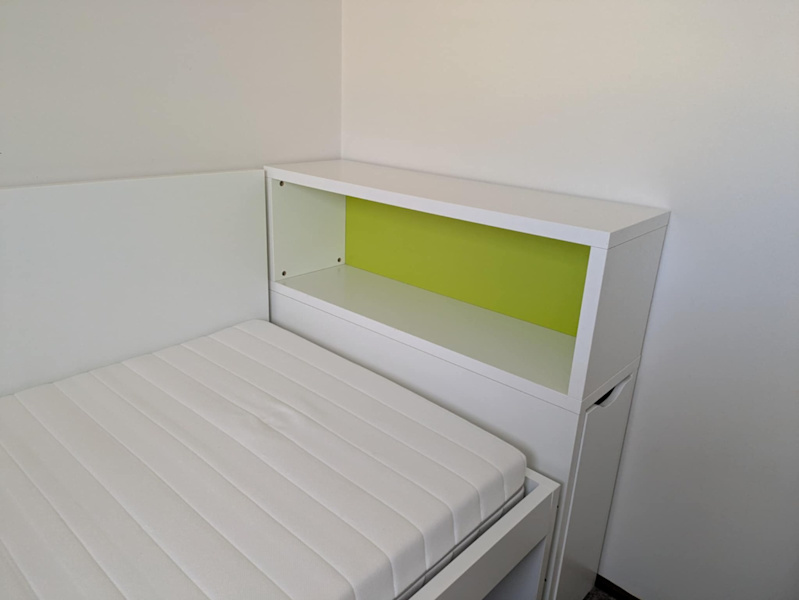 Single bed with shelf and drawer62863406336001112